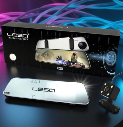 Видеорегистратор в зеркале с двумя камерами LESA X20