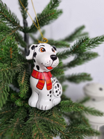 Пес долматинец ёлочная игрушка из фарфора