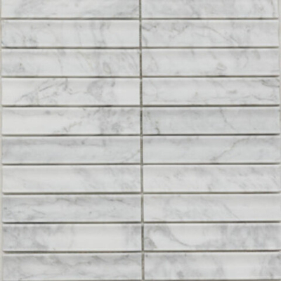 Мозаика PIX341 Bianco Carrara Concave (чип3х15.1) Матовая