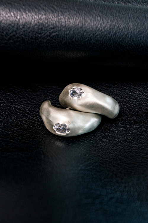 Серьги CHANCE x U матовые с фианитом