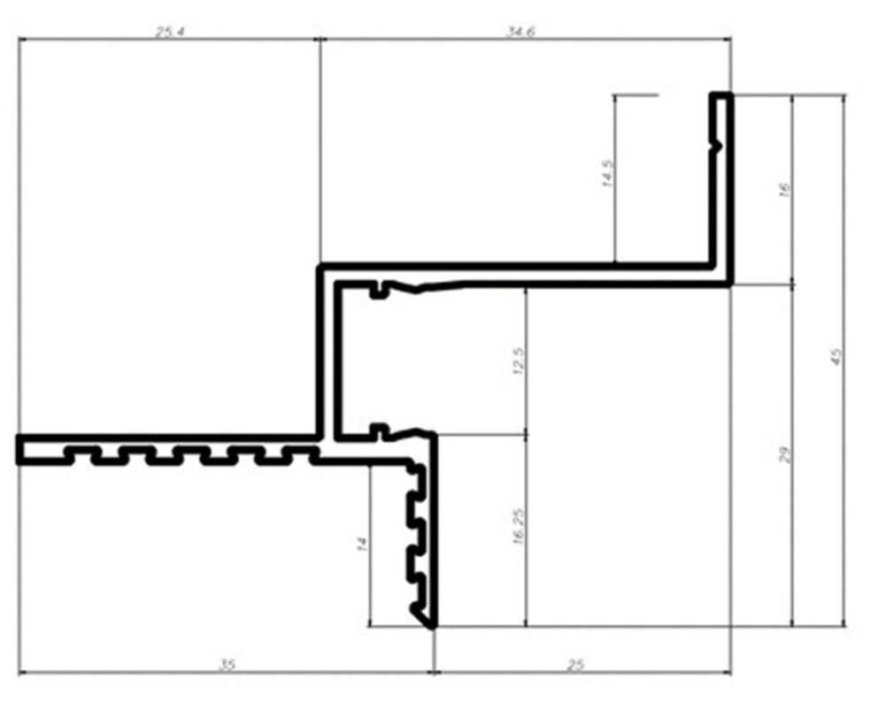 Парящий потолочный профиль Pro Design Gipps 602 белый, 2700x60x45 мм