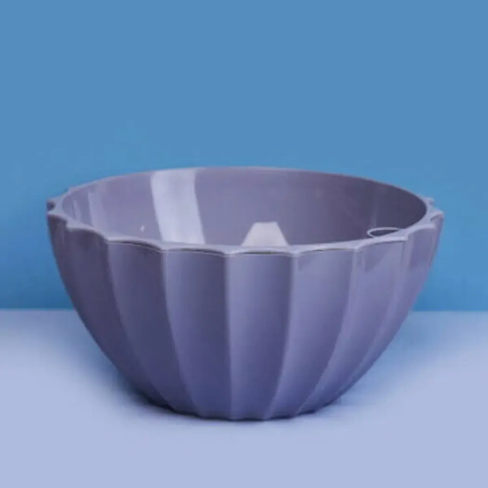 Кашпо для цветов пластиковое 2,4л d-22см «Ракушка»серый шёлк