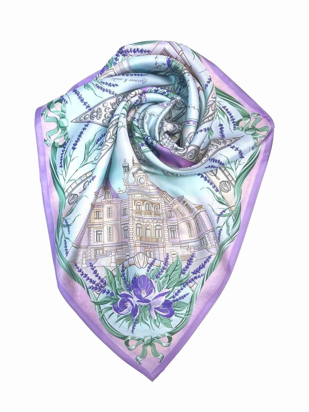 Платок «Дворцы Крыма» 100% шёлк