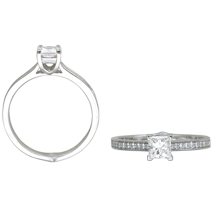 Кольцо с бриллиантами  из белого золота JA-K-К6212334