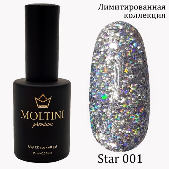 Гель-лак Moltini Premium STAR 001, 15 ml