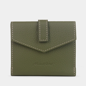 Кожаный кошелек, теленок зеленого цвета