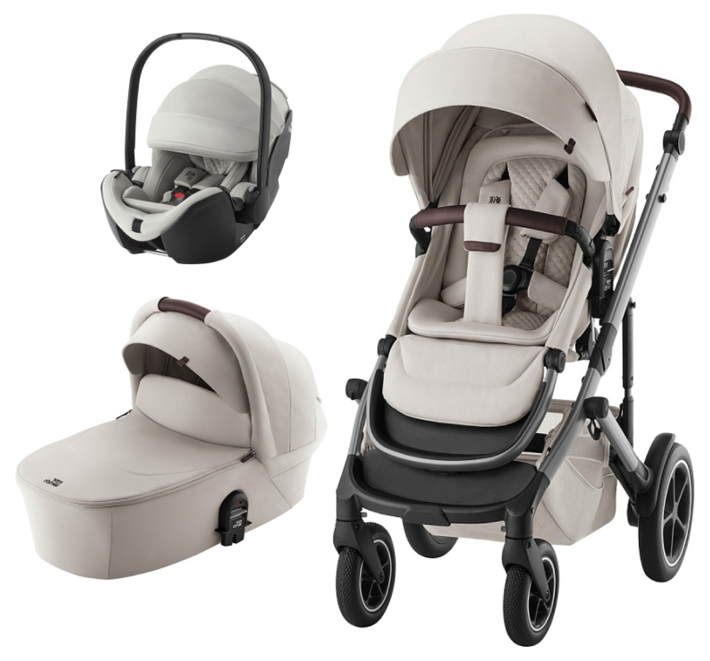 Коляска 3 в 1 Britax Roemer Smile 5Z LUX и автокресло Baby-Safe PRO LUX Linen Grey Soft Taupe