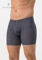Трусы мужские боксеры удлинённые Pantelemone PMHL-1561, геометрия темно-серая