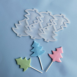 Силиконовая форма для леденцов «Елочки  погремушки 3 в 1»