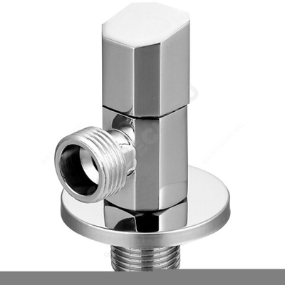 Клапан (вентиль) латунь бытовой хром угловой с отражателем 1079 G1/2"х3/4" Ру16 НР маховик октагон Aquasfera 1079-02