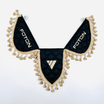 Вымпел тройной Foton (экокожа, черный с бежевой вышивкой)