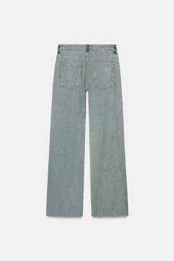 ZARA ДЖИНСЫ ПРЯМОГО КРОЯ СО СРЕДНЕЙ ПОСАДКОЙ — ZW COLLECTION, СИНИЙ