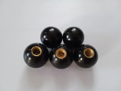 Ручка шар для станка 32мм черная резьба М10 латунная вставка/Комплект из 5 штук
