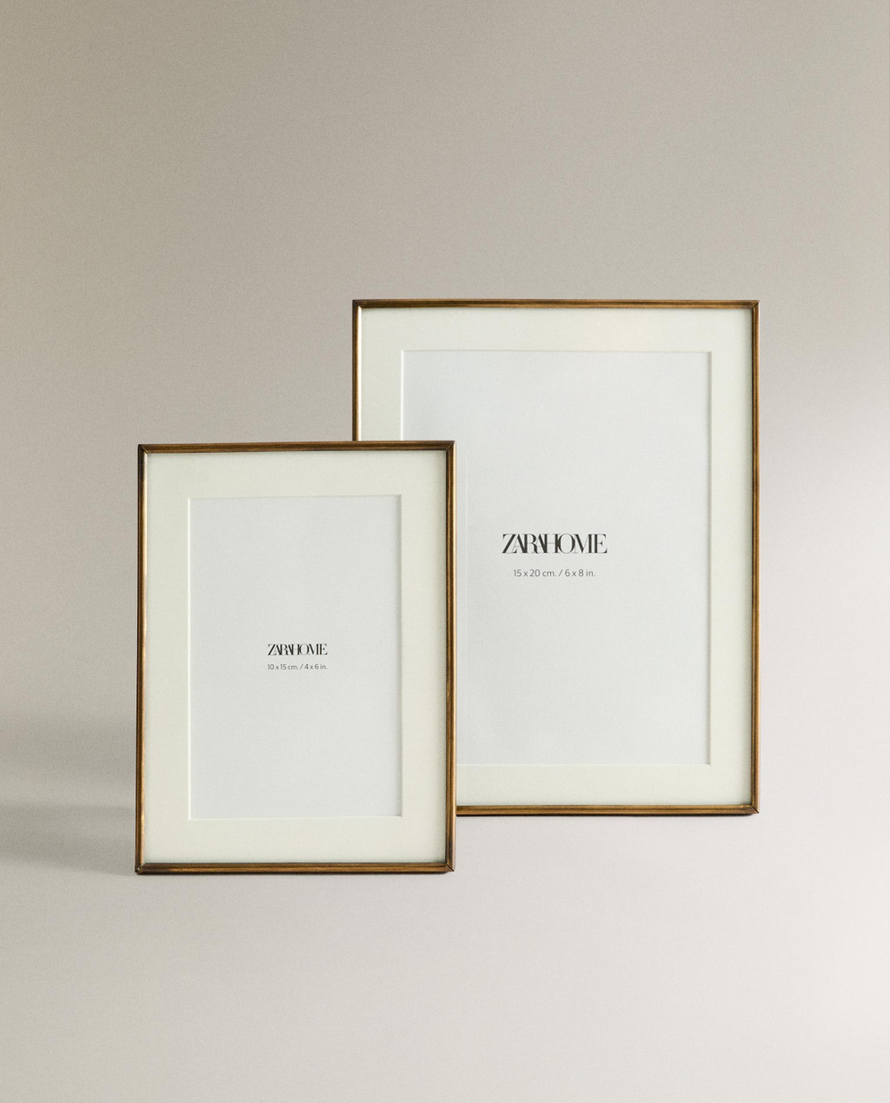 Zara Home Фоторамка из стекла, цвет золотой, 19.4 см