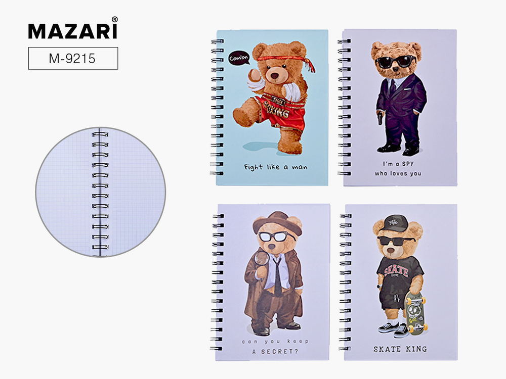 Блокнот А5 80л., гребень "Мишки" кл.