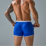 Синие плавки-боксеры с контрастной отделкой (Размер: M) (Цвет: синий)