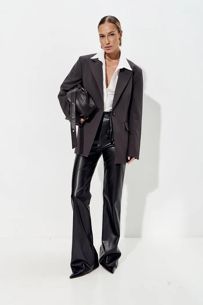 Приталенный пиджак "песочные часы" цвета графит