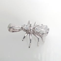 Подвеска "Эстерелла", родированное серебро 925 пробы, с фианитом/Ф