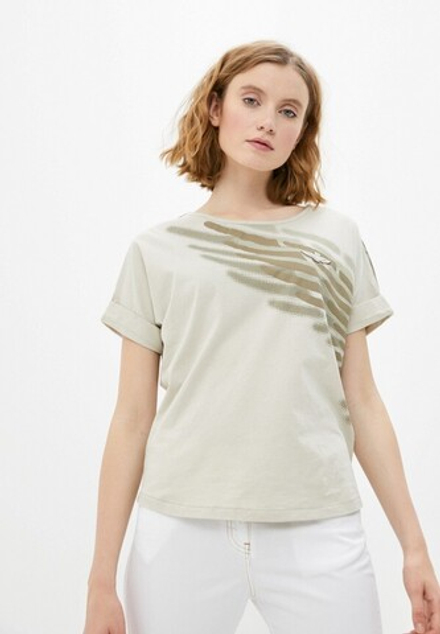 Футболка жен. AERONAUTICA 1879 бежевый хаки лого