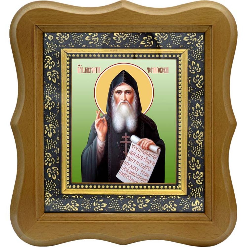 Лаврентий Черниговский Преподобный. Икона на холсте.