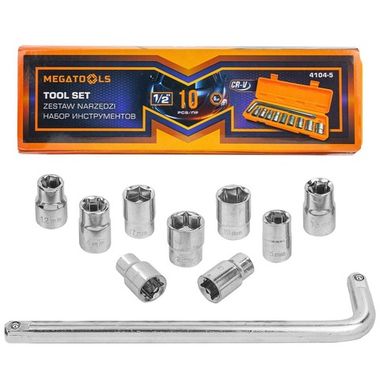Набор инструментов 10пр, 1/2''( 6гр.) MEGATOOLS MT-4104-5