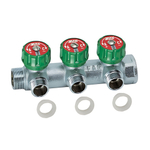 Коллектор регулирующий проходной FAR MULTIFAR 3822 - 1" (НР/ВР) на 3 контура 1/2"(EK + Flat-Faced)