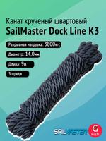 Канат крученый швартовый SailMaster Dock Line К3 16,0 мм, Navy Blue, 4800 кгс, 6 м, пакет