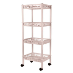 Этажерка Keeplex Light на колесиках четырехсекционная малая прямоугольная 37х29х93,5см бежевый топаз