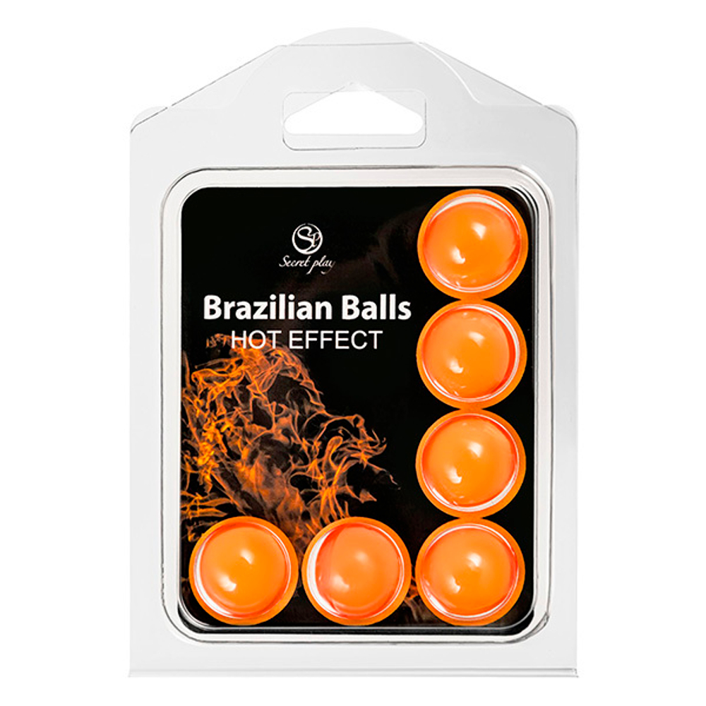Набор из 6 шариков с массажным маслом с разогревающим эффектом Secret Play Brazilian Balls