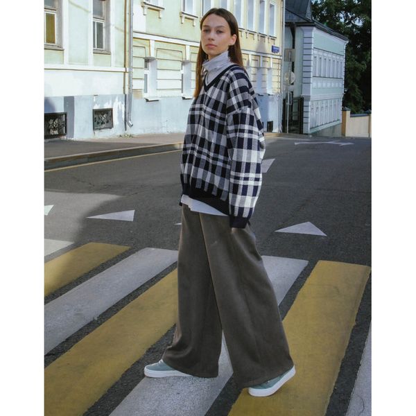 Брюки широкие БИЧ Бархатистые Тёмно-Серые - фото 3