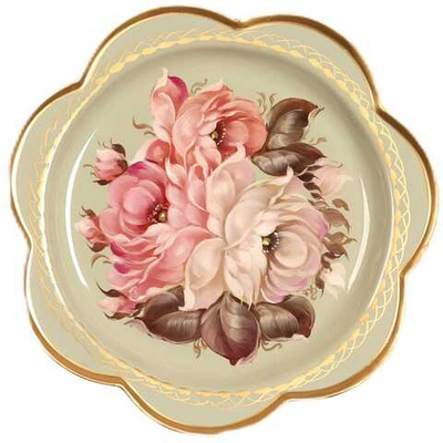 Жостовский поднос декоративный, размер 18 см (A1), металлический