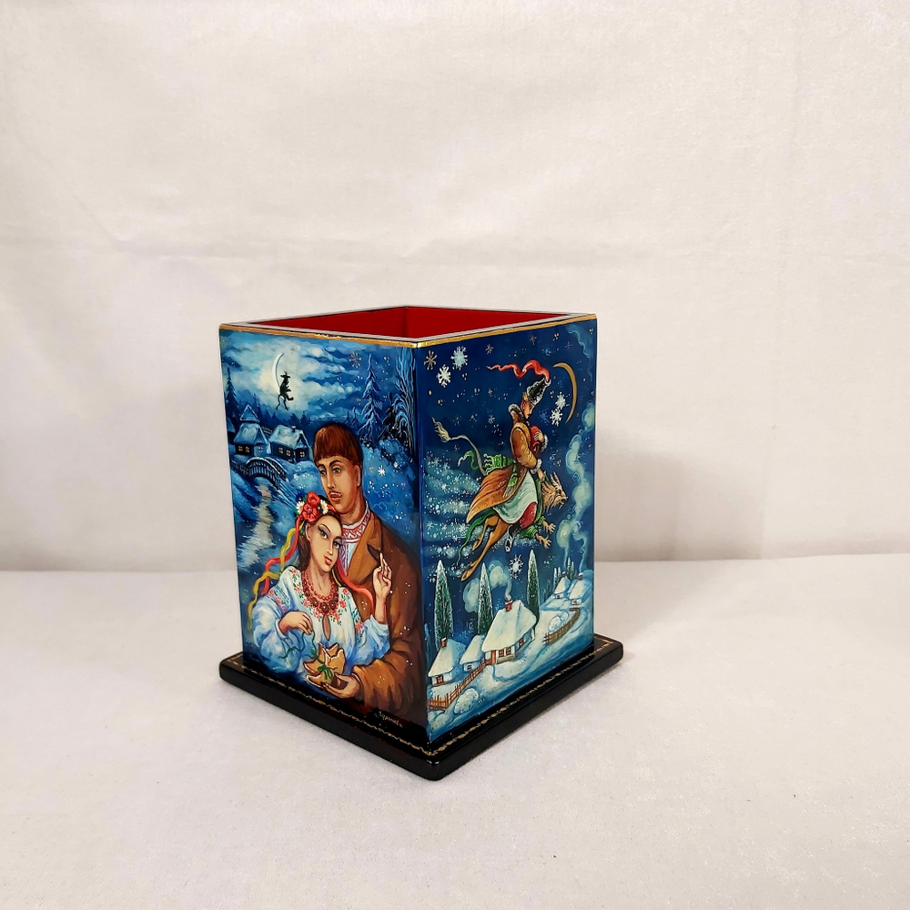 Стакан под ручки и карандаши "Вечера на хуторе...." (Ручная роспись Палех)