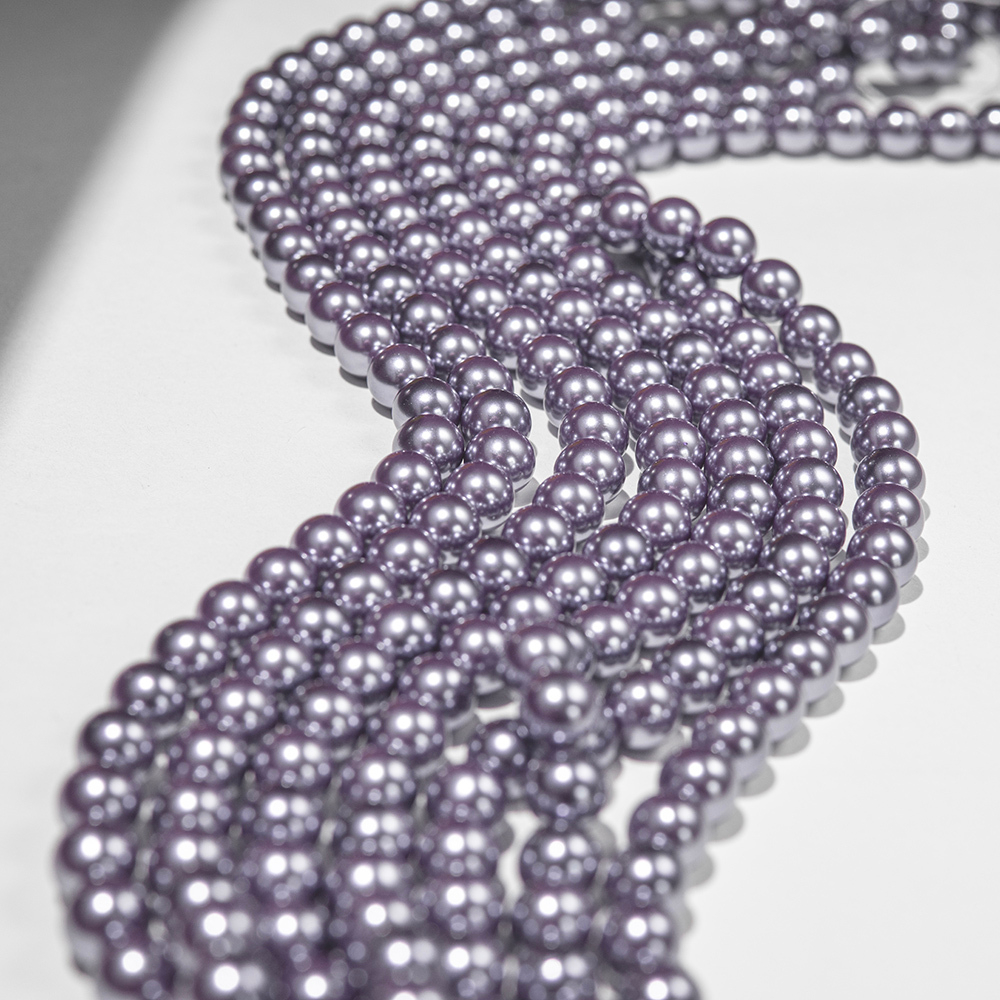 Хрустальный жемчуг, оттенок "PurpleAsh", шар 8мм, улучшенное покрытие
