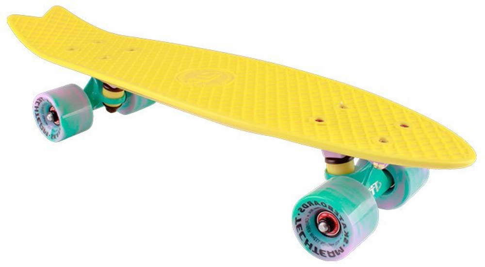 Скейтборд пластиковый Fishboard 23 print (mini) yellow