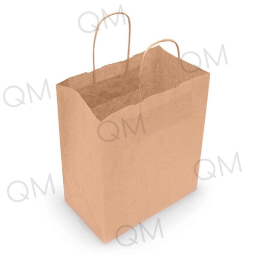 Крафт пакет с кручеными ручками и прямоугольным дном 260*140*350 мм 70 г/м2 бурый, 50шт
