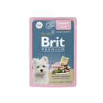 Влажный корм пауч BRIT PREMIUM для щенков мини пород, кролик с цукини в соусе, 14 упаковок по 85г