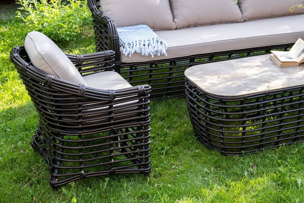 "Ницца" лаунж-зона из искусственного ротанга, цвет бронзовый