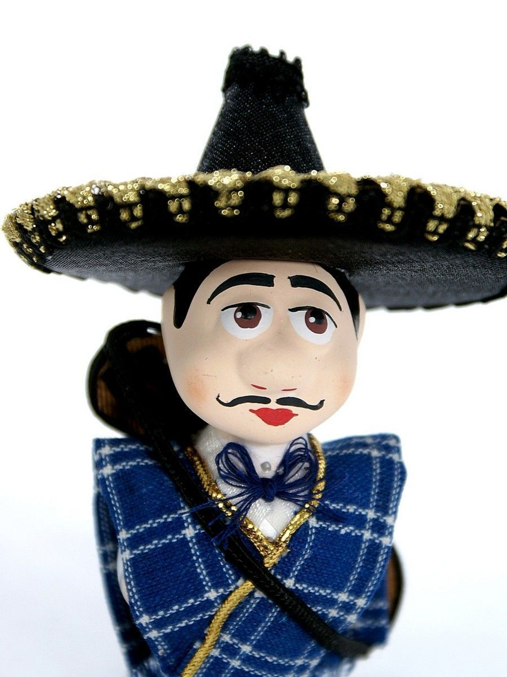 Кукла потешка Мексиканец. Игрушка фарфоровая ручной работы