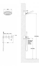 Душевая система скрытого монтажа Grocenberg GB5020CR  с Термостатом Vernet (Франция)
