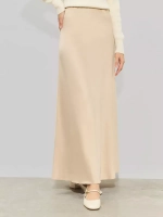 Юбка весенняя, атласная плотная ткань, шелковая на резинке