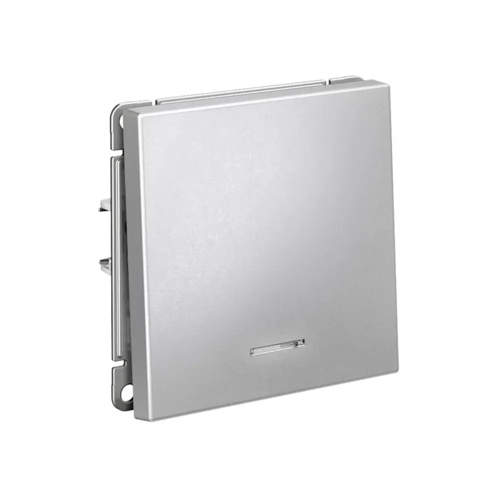 ARTGALLERY 1-клавишный ВЫКЛЮЧАТЕЛЬ с подсветкой, 10АХ, механизм, быстрозажим. клем., АЛЮМИНИЙ