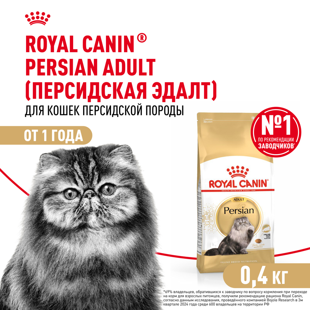 Корм для кошек Royal Canin Persian Adult Корм сухой сбалансированный для взрослых персидских кошек - 0,4 кг