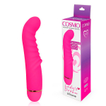 Розовый ребристый вибромассажер 15см для стимуляции точки G Bior Toys Cosmo CSM-23096