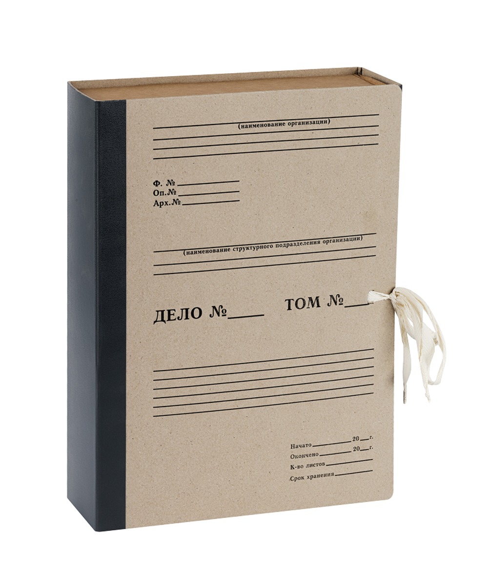 Короб архивный с завязками OfficeSpace, 80мм, переплетный картон, до 700л.