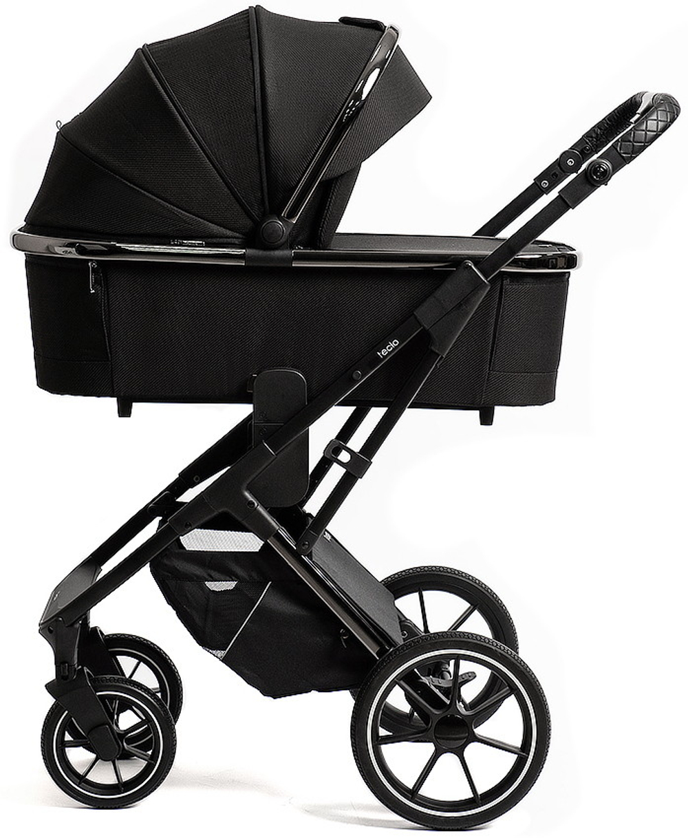 Детская коляска Peppy Tecla 3 в 1 с автокреслом Rise Milk Shadow Black Chrome Edition (Черный)