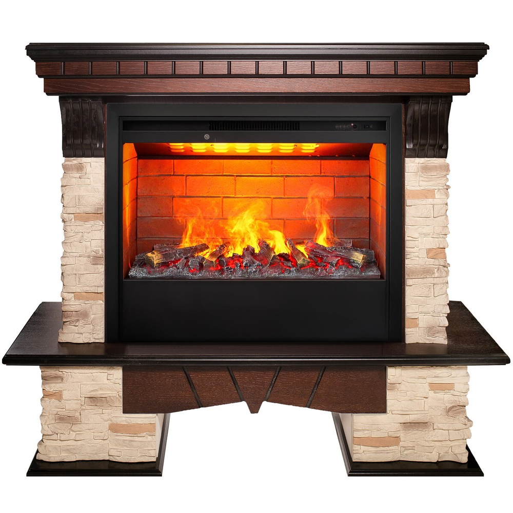 Электрокамин RealFlame Rockland AO античный дуб с очагом 3D Helios 26