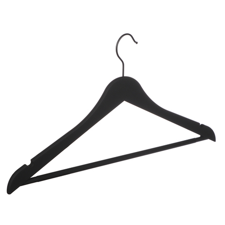 Вешалки для одежды тм VETTA, 3шт, 44,5x23x1см, пластик ABS, софт тач, цвет черный