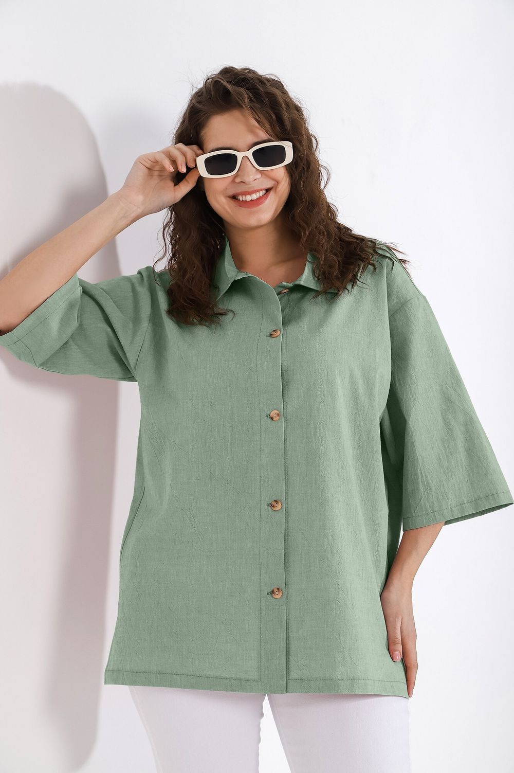 Блузка (рубашка) Тимьян-4 Виотекс ЗЕЛЁНЫЙ