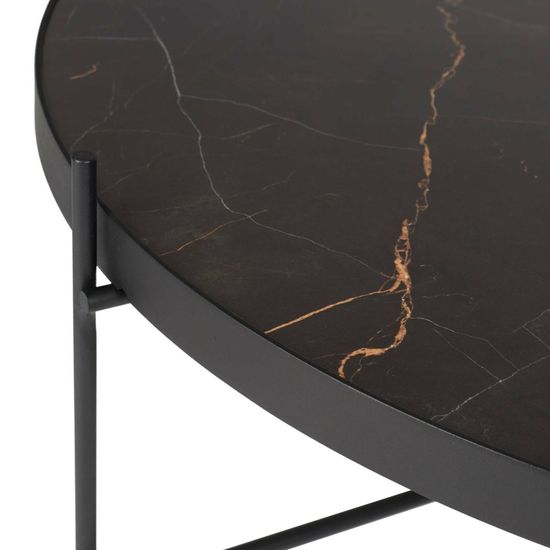 Кофейный стол Lacio диаметр 80 сталь и керамика