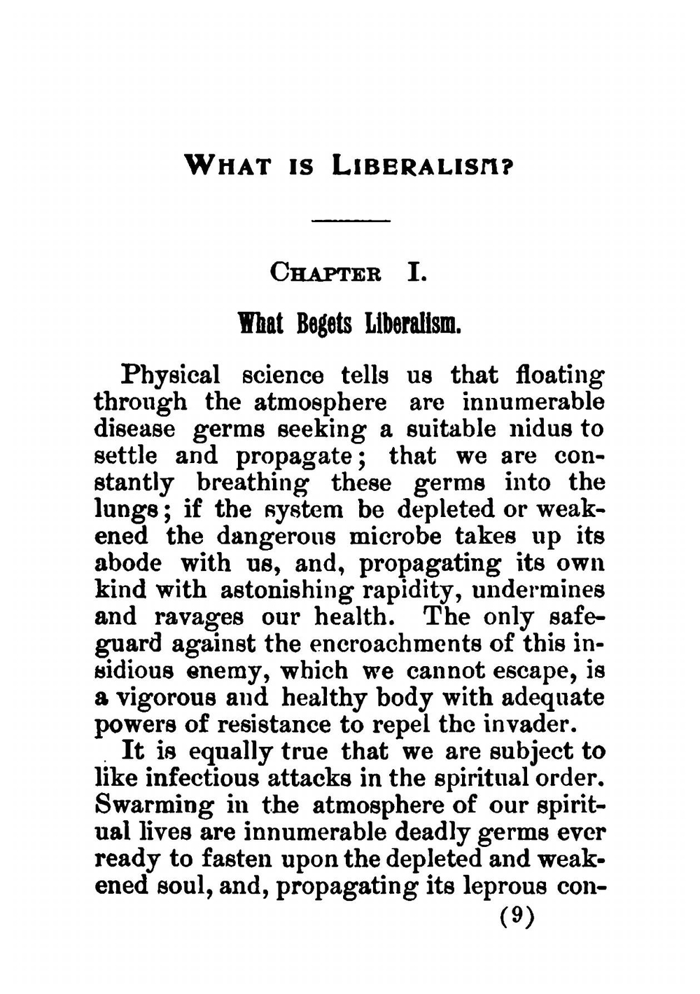 What is liberalism? | Sardá y Salvany